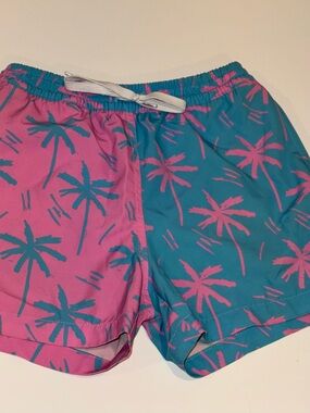 Chubbies Pink & Teal Palm Swim Shorts